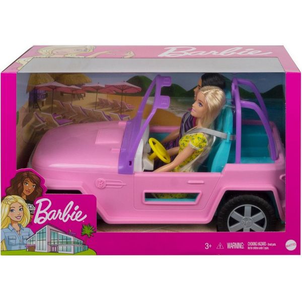 Игровой набор Barbie Барби с подругой на машине джипе