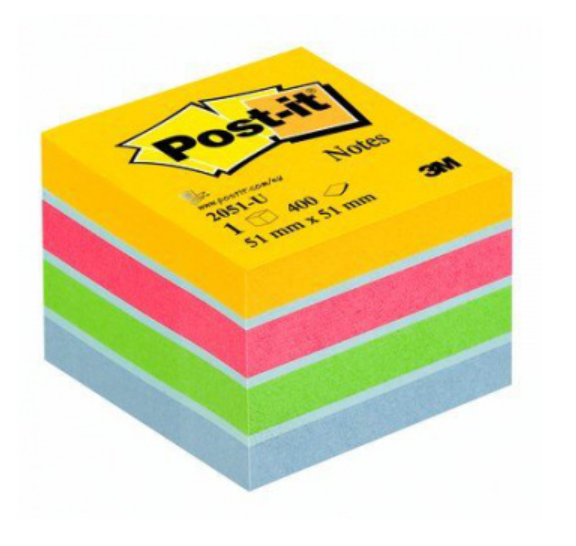 Самоклеящийся блок 3M Post-it Original 2051-U 7100172396 51х51 400 л. 3 цв.